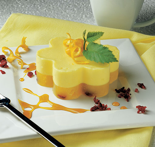 Fotos de receta Gelatina de mango con arándanos